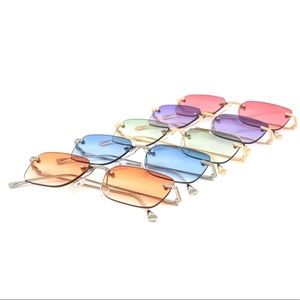 Orange Tinted Rimless Sunglasses